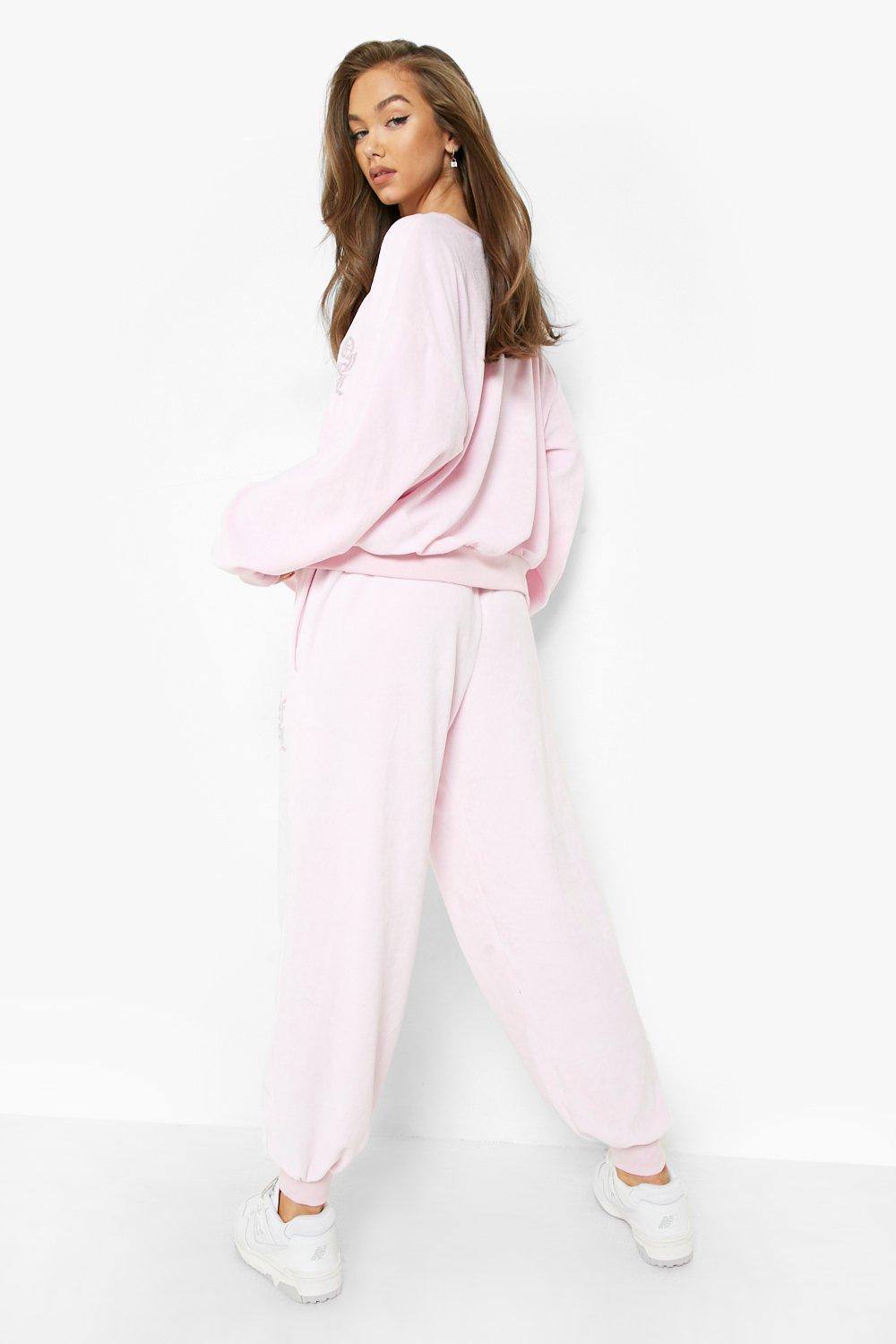 Shops boohoo velour tracksuit